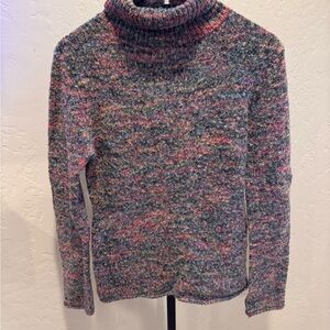 Vintage Frenchi Pink and Blue Woolblend Turtleneck Sweater
